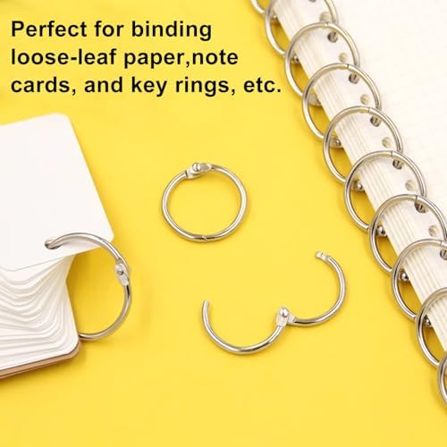 Small Binder Rings 1 inch, Book Rings 50pc, Flash Card Rings, Rings for Index Cards, Loose Leaf Binder Rings, Paper Rings Metal, Ring Clips, Book Binder Rings - Image 6
