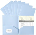 Aegero Plastic Folders with Pockets (7 Pack, Light Blue) by Unknown