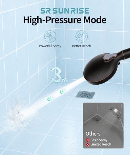 SR SUN RISE Filtered Shower Head with Handheld High Pressure 9 Spray Mode Showerhead Detachable Shower Head Water Softener Filters Beads for Hard Water Remove Chlorine 1 Filter Black Brown - Image 6