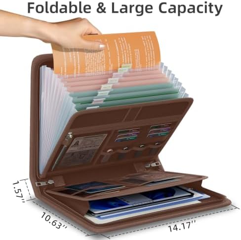 Fireproof Accordion File Organizer, Expanding File Folder with 13 Pockets - Image 4