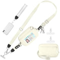 Tiostep Clip and Go Strap for Phone with Wallet Crossbody Phone Lanyard Adjustable and Detachable RFID Wristlet Wallet (Beige, Medium) by Tiostep
