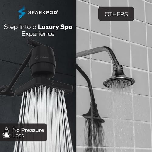 SparkPod Filtered Shower Head w/ 11" Shower Arm, 6" Round, Black Matte - Image 4