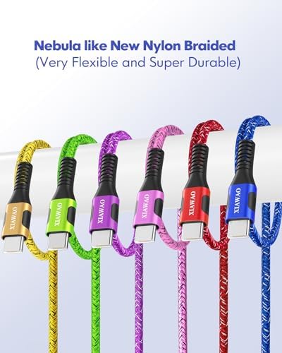 XIAWAO USB C Cable 6 Pack, Nylon Braided USB A to Type C Fast Charging Cord - Image 6