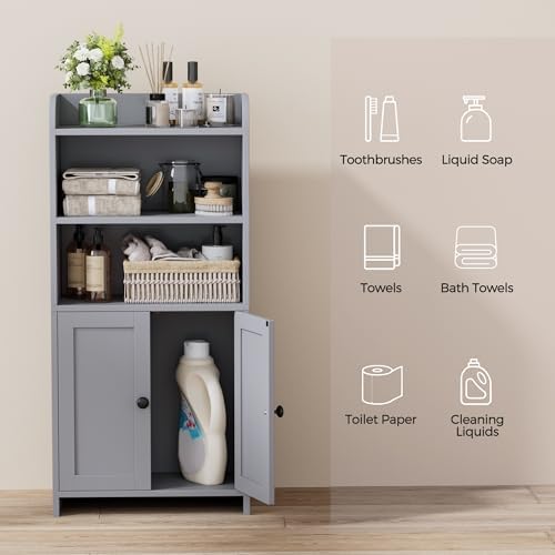 Homhedy Small Bathroom Storage Cabinet, Toilet Paper Storage Cabinet - Image 4
