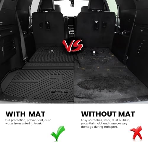 LASFIT Trunk Mat with Backrest Mat for Chevrolet Chevy Traverse 2024-2027 - Image 5