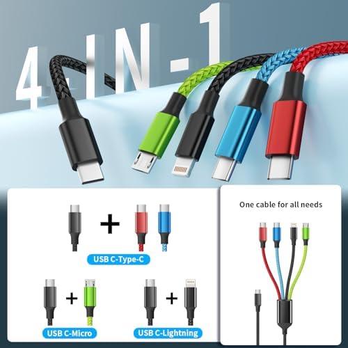USB C Multi Charging Cable, Dual Type-C 4 in 1, 1Pack 5FT - Image 4