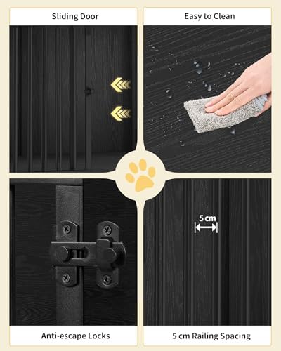 Hzuaneri 43.3" XL Dog Crate Furniture Indoor Dog Kennel with Barn Door - Image 6