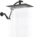 Hibbent 12'' Rain Shower Head with 16'' Extension Arm, Oil Rubbed Bronze by Hibbent