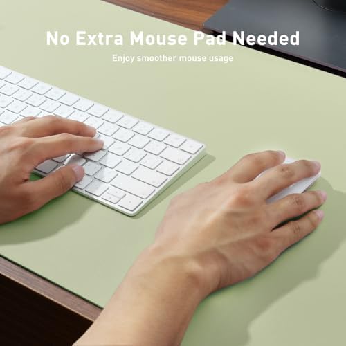 Aothia Faux Leather Desk Mat – Large Mouse Pad, Non-Slip PU Leather Blotter, Waterproof Writing Surface for Office and Home (Grass Green, 47.2" x 23.6") - Image 4