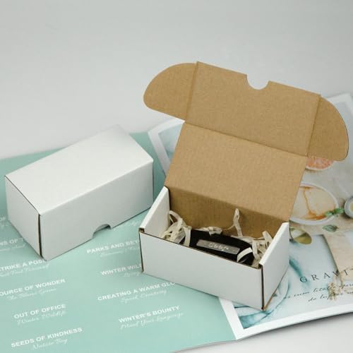 4.6x2.2x2.2 Inches Shipping Boxes Set of 50, White Corrugated Cardboard Box Literature Mailer for Packing Small Business (usable size: 4.2"x 2.1"x 2.1") - Image 4