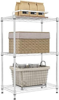 IZEUK 3 Tier Metal Wire Shelving Rack Storage Shelves for Kitchen, Bedroom, Living Room or Laundry Room, Chrome, 17.7" W x 11.8" D x 28.8" H by IZEUK