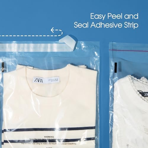 12” X 15” (100 Count) Self Seal Clear Poly Bags with Suffocation Warning - Image 5