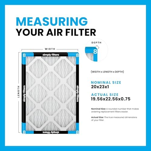 Simply 20x23x1 Air Filter, Merv 8, 6 Pack, For Home AC Furnace & HVAC (Actual Size: 19.56"x22.56"x0.75") DUST, Pet & Allergy Control, - Image 2