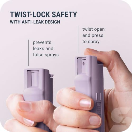 Sabre Pepper Spray with Quick Release Keychain for Self Defense – Maximum Police Strength OC Spray with UV Marking Dye, Twist Lock Safety, Finger Grip, 10‑Second Spray, 14‑ft Range, Made in USA - Image 7