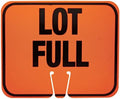 Cortina ABS Plastic Traffic Cone Sign, "LOT FULL" 03-550-LF EZ-IMS, 12.75" Width x 10.375" Height, Black On Orange by Cortina+Safety+Products