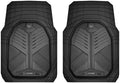 CAR PASS Heavy Duty Rubber Car Mats, Deep-Dish 2-Piece Car Floor Mats Front Only, All Weather Protection Universal Trim-to-Fit for SUVs Trucks Sedans, Waterproof Anti-Slip, Black by CARPASS