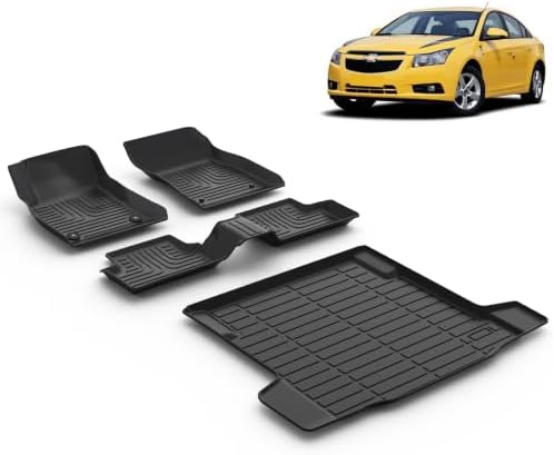 Floor Mats & Cargo Liner for 2011 2012 2013 2014 2015 Chevy Cruze & 2016 Cruze Limited All Weather Car Mats Chevrolet Cruze Floor Mats Accessories by VOUKIY