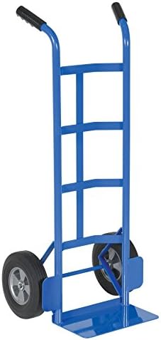 Vestil DHHT-500S-HR Steel Dual Handle Hand Truck with Hard Rubber Wheels 17-1/2 In. x 21 In. x 44-1/2 In. 500 Lb. Capacity Silver by Vestil