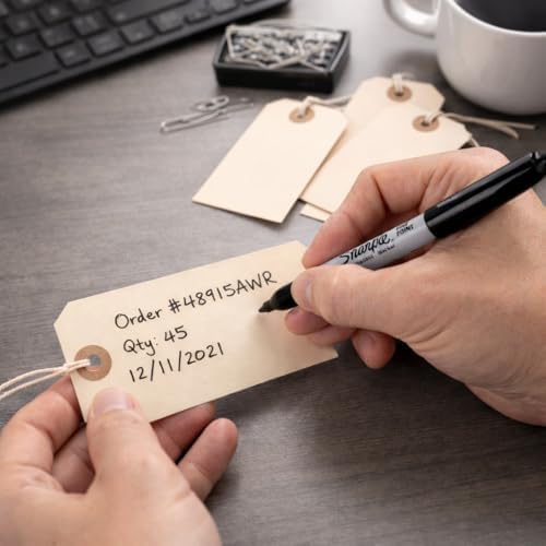 Premium Manila Shipping Tags with String Attached – #5 Size (4.75" x 2.375"), 200 Pack – Heavy Duty 13pt Cardstock with Reinforced Fiber Eyelet – Multi-Purpose Blank Tags - Image 5
