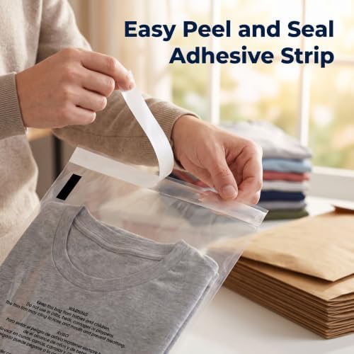 10” X 15” (200 Count) Self Seal Clear Poly Bags with Suffocation Warning - Image 5
