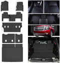 Floor Mats for Chevy Chevrolet Tahoe & GMC Yukon (Not XL) 2015-2020 & Trunk Mat & Backrest Mat TPE All Weather Protection Floor Liner & Cargo Liners Accessories (2015-20 Chevy Tahoe 7 Seats) by WAYIDSS