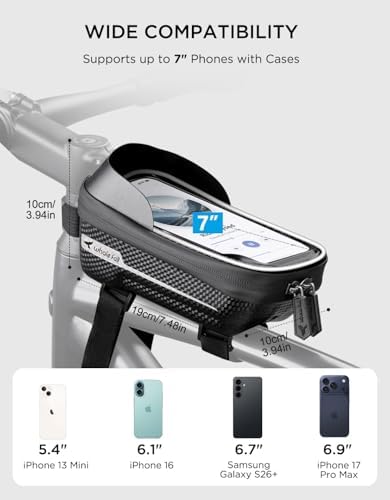 whale fall Bike Frame Bag, Molded Hard Shell, Reflective Bike Phone Holder - Image 6