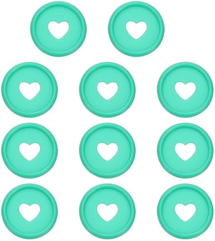 PATIKIL 24mm Plastic Book Binding Discs, 11 Pack Discbound Expansion Discs Heart Binder Rings for DIY Notebook Planner, Green by PATIKIL