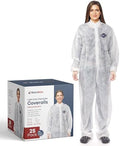 Medical Nation Hazmat Suits Disposable | 25 Pack | Light Duty Disposable Coveralls Men | with Collar - Overall Protective Chemical Suit for Men & Women, Disposable Paint Suit - 5XL by MEDICALNATION