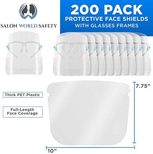 Salon World Safety 200 Face Shields with Glasses Frames (20 Packs of 10) - Image 2