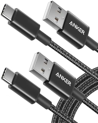 Anker USB A to USB C Cable, USB to USB C Cable (2-Pack, 6 ft, Black) by Anker