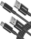 Anker USB A to USB C Cable, USB to USB C Cable (2-Pack, 6 ft, Black) by Anker