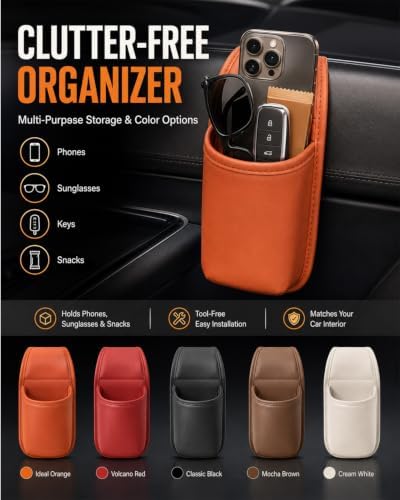 Leather Car Door Cup Holder Clip on Extra Large Drink Organizer 2 Pack - Image 3