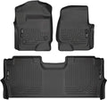 Husky Liners Weatherbeater Floor Mats | Fits 2017-2026 Ford F-250/F-350/F-450 Crew CAB with Factory Carpet & with Factory Underseat Storage ONLY | Front & 2nd Row, 3-pc Black - 94061 by HuskyLiners%C2%AE