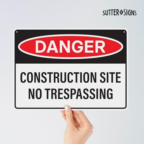 4pcs Danger Construction Site Sign 14x10 inch - Plastic - Image 3