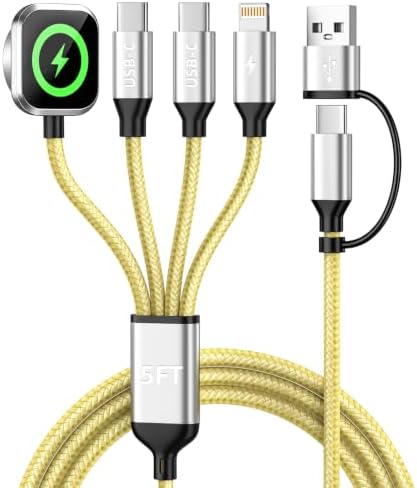 Travel Essentials Multi Charging Cable for iWatch Charger/iPhone 17, 5FT by MPATIBY