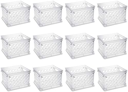 Sterilite Mini Crate, Multi-Purpose Plastic Storage Bin, Clear, 12 Pack - Image 5
