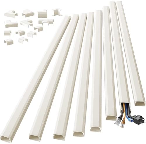 Yecaye TV Cord Hider, 125in Cord Cover, W1.18in H0.6in, Beige by Yecaye