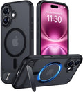 Temdan Magnetic Compatible with iPhone 16 Plus Case, [Built-in Invisible Kickstand][Compatible with MagSafe] [Military Grade Shockproof] Slim Translucent Matte Phone Case for iPhone 16 Plus 6.7" by Temdan