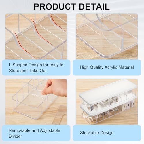 Tatuo Cord Organizer Box with Lid, Clear, White, 2 Pack - Image 3
