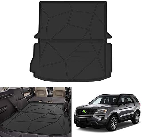 KUST Trunk Cargo Mat for 2011-2019 Ford Explorer, Rear Cargo Trunk Liner for Explorer Accessories All Weather Protection TPE Rubber Raised Edge by KUST