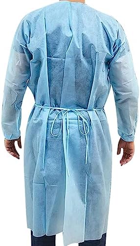 Personal Touch 20 Pack Disposable Isolation Gowns - Blue Level 2 SMS 40gsm Non-Woven Material - PPE Gowns Disposable for Dental, Medical Use, Fluid-Resistant and Latex-Free Gowns, Universal Size - Image 3