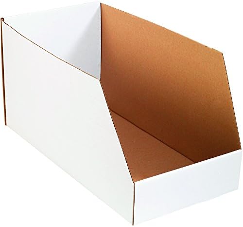 BOX USA Open Top Bin Boxes Jumbo 12"L x 24"W x 12"H White 25-Pack, for Shipping, Moving, Mailing, Packing, Packaging and Storage by TapeLogic