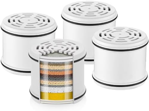 Cobbe 4 Pack Replacement Filters for Fixed Showerheads，Water Softener by Cobbe