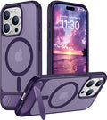 Temdan Magnetic Compatible with iPhone 15 Pro Case, [Built-in Invisible Kickstand][Compatible with MagSafe] [Military Grade Shockproof] Slim Translucent Matte Phone Case for iPhone 15 Pro 6.1" by Temdan