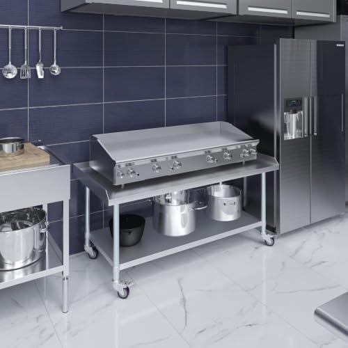 30" x 60" Stainless Steel Rolling Equipment Stand with Casters | 27" High Commercial Kitchen Work Table for Restaurant, Bakery, Garage & Foodservice - Image 5