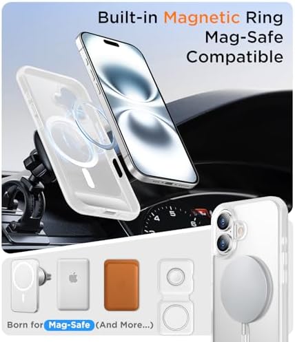 Temdan Magnetic Compatible with iPhone 16 Plus Case, [Built-in Invisible Kickstand][Compatible with MagSafe][Military Grade Shockproof] Slim Translucent Matte Phone Case for iPhone 16 Plus 6.7" - Image 5