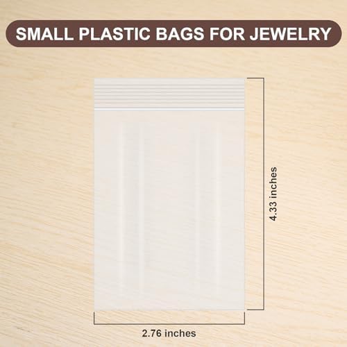 WEGOUP 100 PCS Jewelry Bags, 2.76" x 4.33" Small Plastic Bags - Image 2