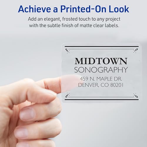 Avery Printable Shipping Labels with Sure Feed, 2" x 4" Customizable Stickers, Matte Clear, 250 Blank Mailing Labels, Great for Mailing, Shipping, and More (8663) - Image 5