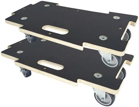Hard Wood Mover Spliceable Dolly 550Lbs Capacity (2 Packs) 4 Wheels Heavy Duty Furniture Moving Connectable Design Dollier Upgraded Transport Roller by DrTakepeak