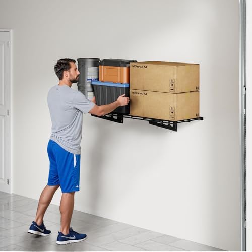 FLEXIMOUNTS 1-Pack 1x3ft Garage Shelving Wall-Mounted Storage Rack, Black - Image 2